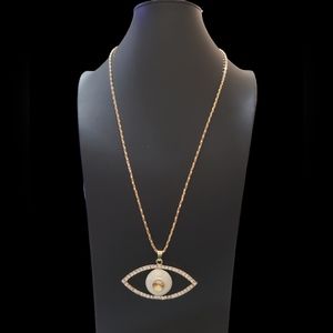 Betsey Johnson Eye of Fatima Necklace 26" L10